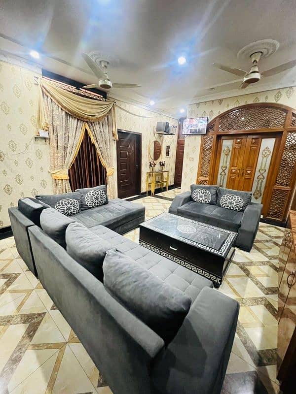 L shaped sofa set 7 seater with center Table 5