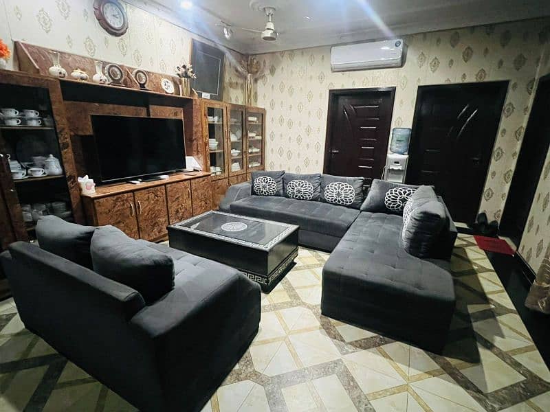 L shaped sofa set 7 seater with center Table 6