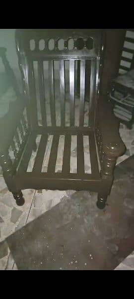 2 Wooden Sofa Set with center table 0