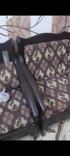 2 Wooden Sofa Set with center table 6