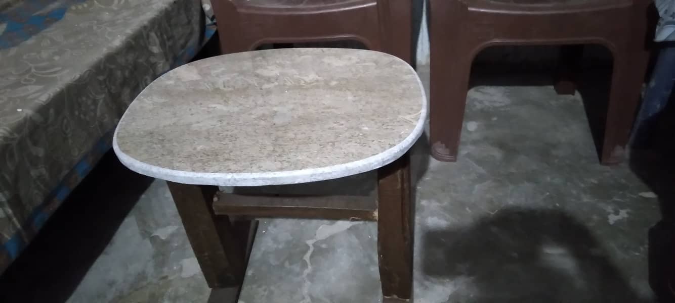 Center Table wood and Marble 2