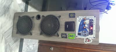 Bluetooth Speakers // Bass & Amplifier // Brand New // Wooden Speakers