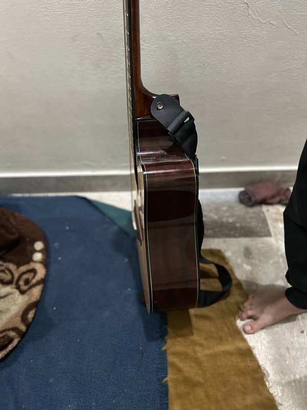 takamine branded guitar with capo picks and bag 5