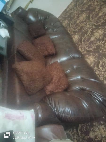 SOFA SET 5 PIECE'S LEATHER PU LIKE NEW 0