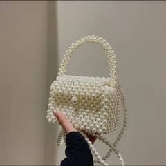 Cross body Long strip pearl bag