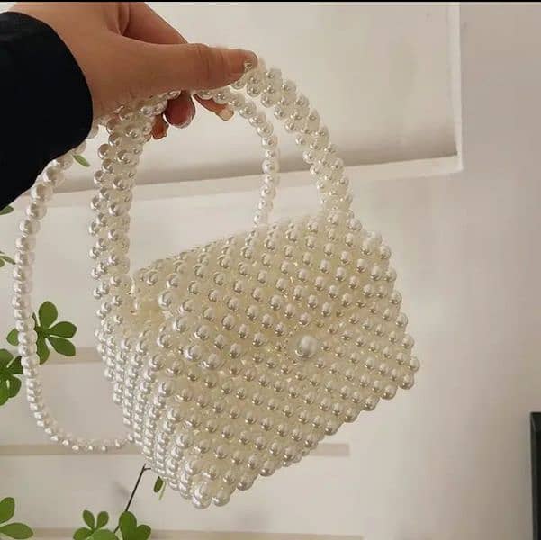 Cross body Long strip pearl bag 8