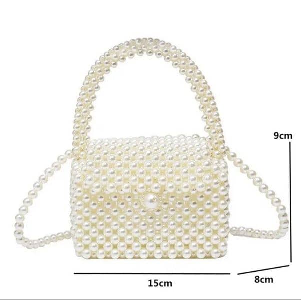 Cross body Long strip pearl bag 10