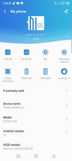 Tecno spark 6 go 4 64