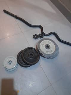 Weight plates and rod with spin lock