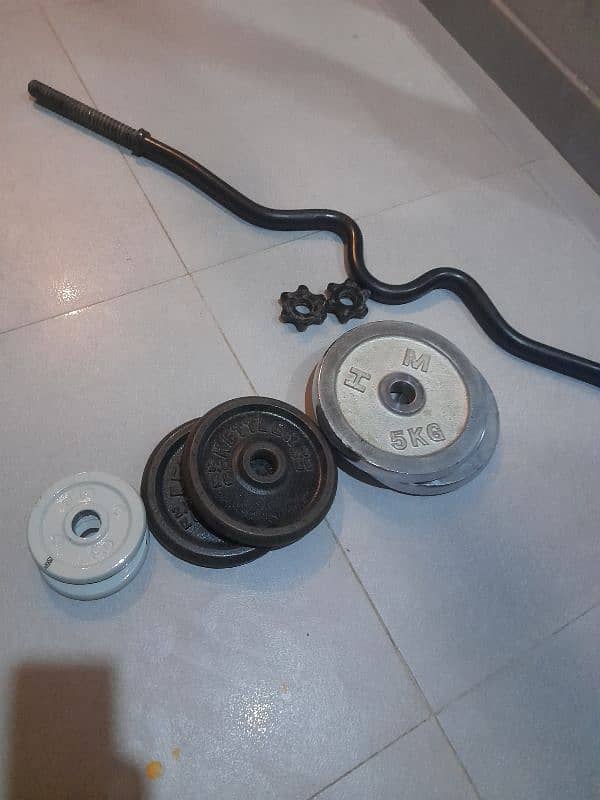 Weight plates and rod with spin lock 0