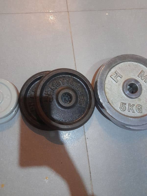 Weight plates and rod with spin lock 1