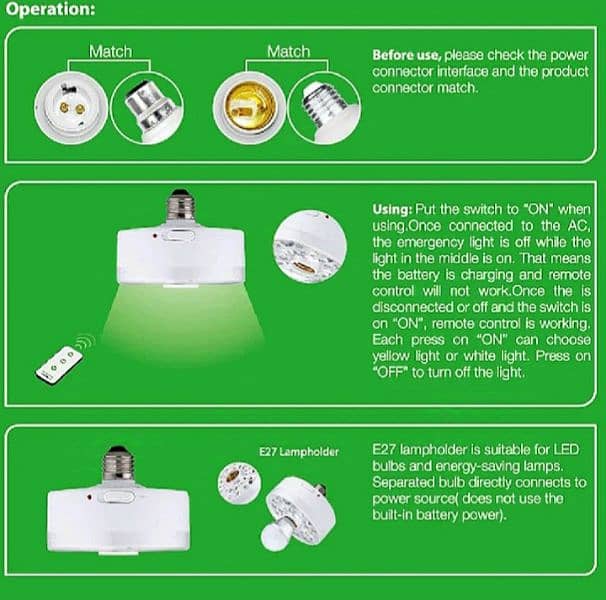 DP Rechargeable Bulb - Rechargeable Charging Light For Room LED-7081 6