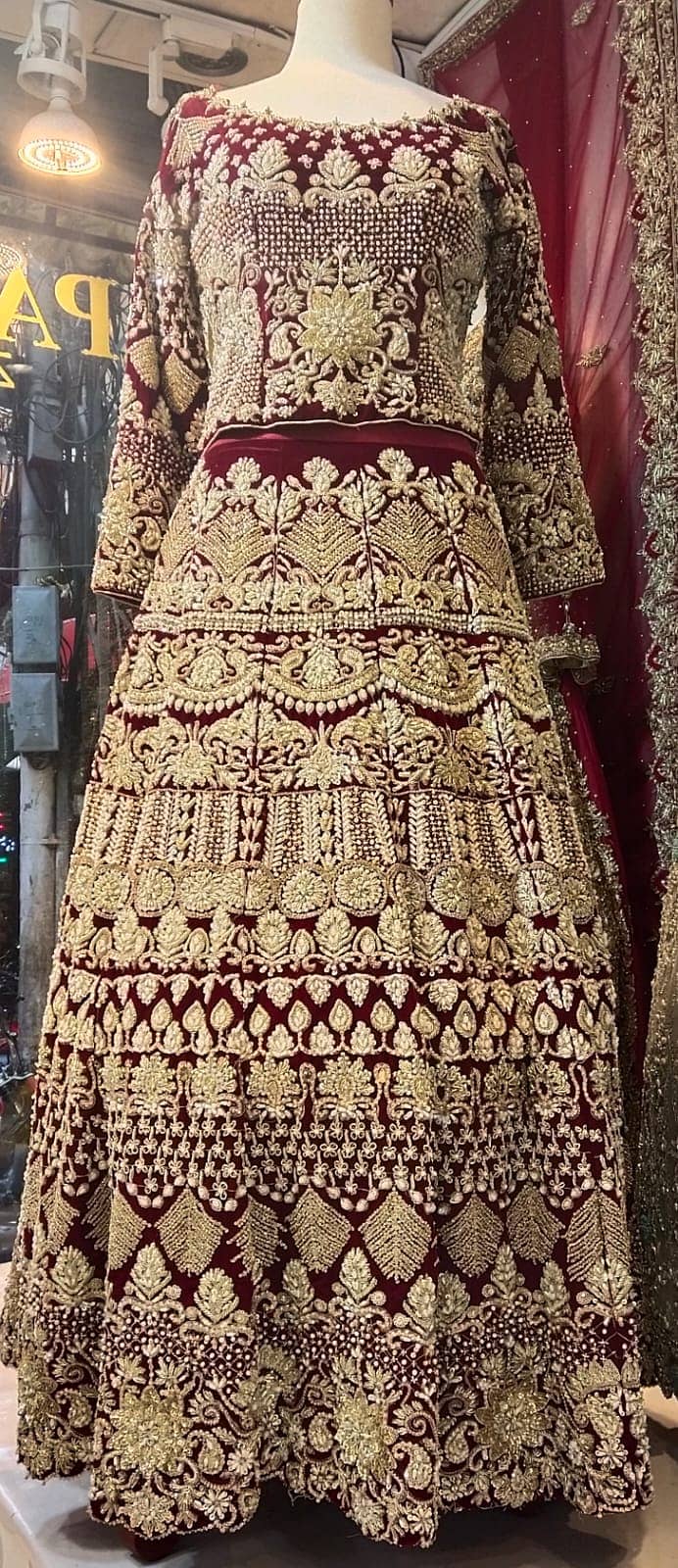 Velvet Bridal Dress, Lehnga Shirt and dupatta 1