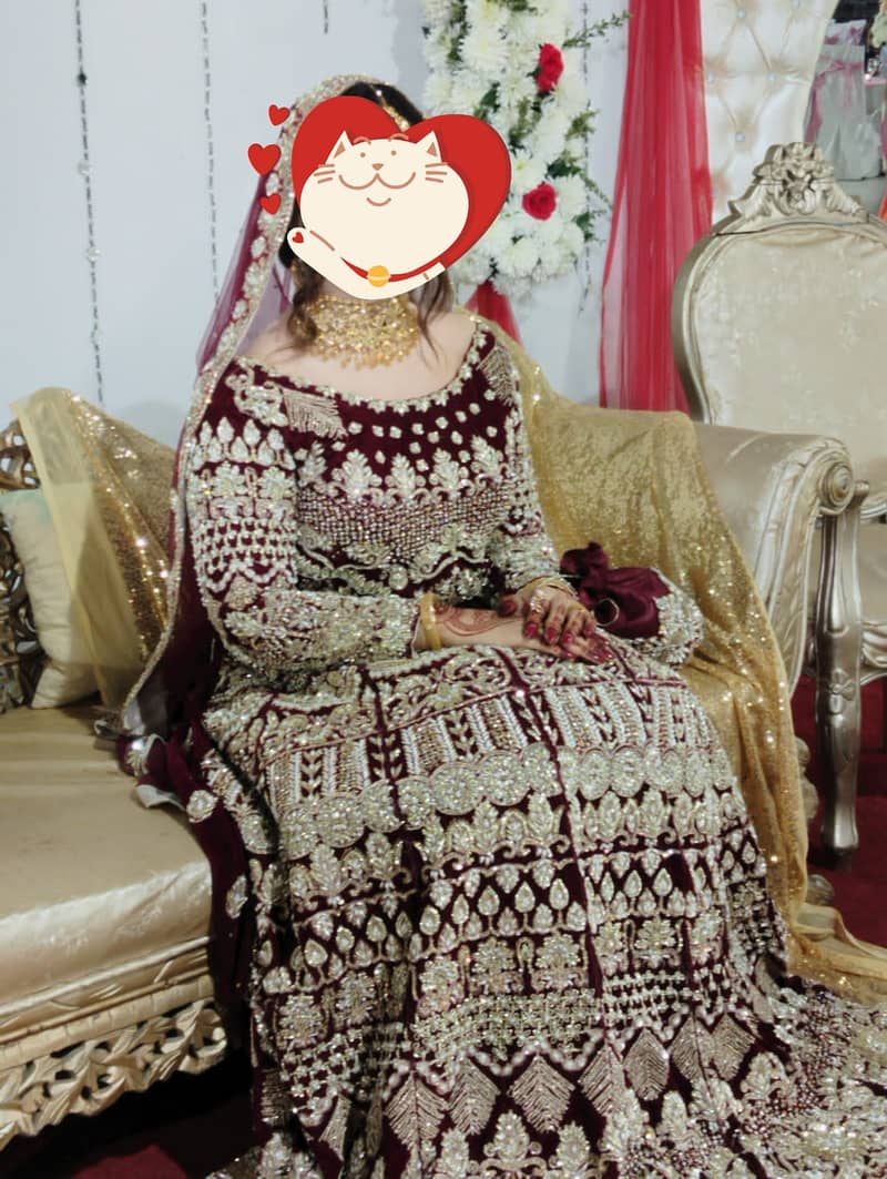 Velvet Bridal Dress, Lehnga Shirt and dupatta 2