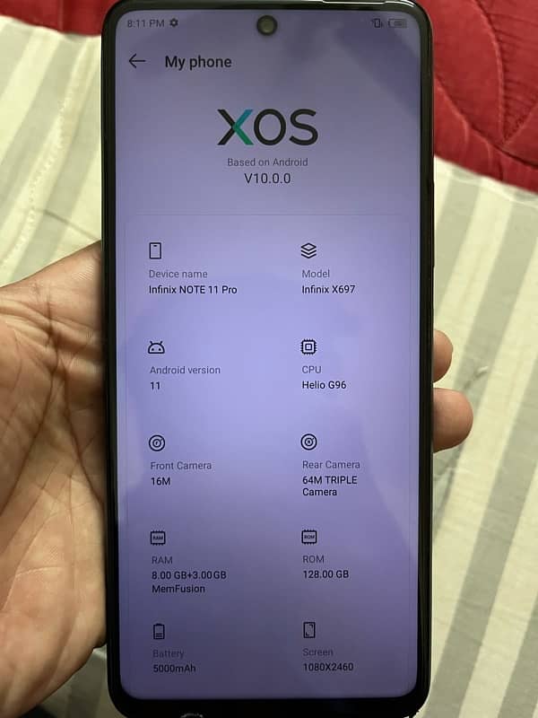 Infinix Note 11 Pro 8gb+3gb / 128gb storage 5000MAH battery 33W Fast 7