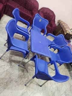 6 chairs and 1 folding table available.