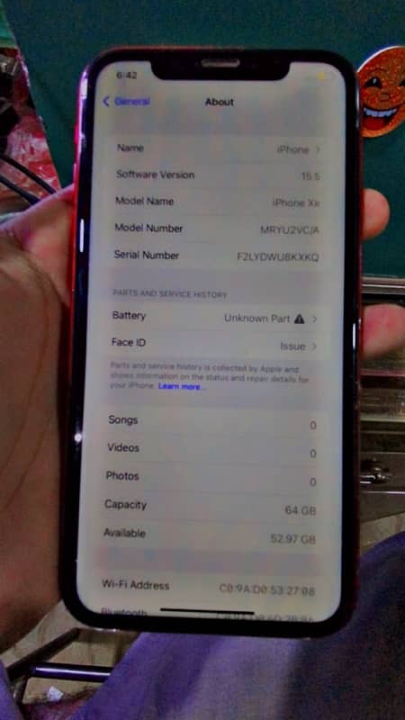 iPhone XR pta approved 64 Gb  red clour no any fault 6