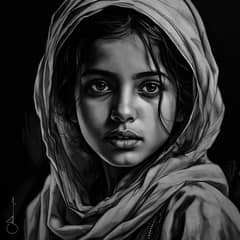 Order Hyper Realistic Charcoal pencil sketch in Pakistan