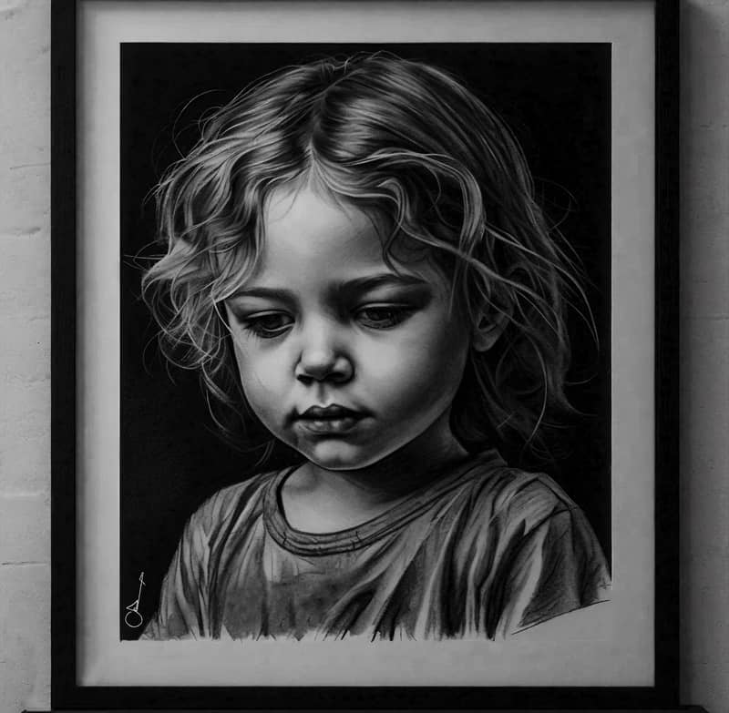 Paid Hyper Realistic Charcoal pencil sketching in Pakistan 3