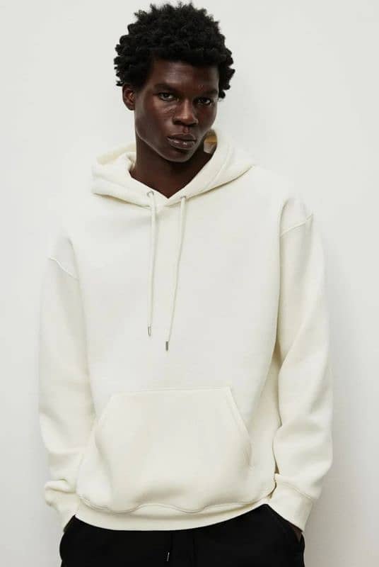 Basic Loose Fit Hoodie - White 0