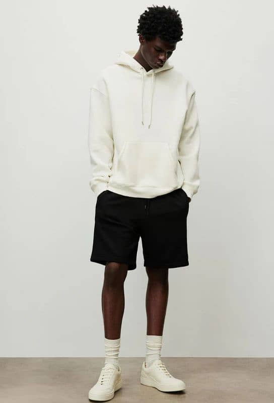 Basic Loose Fit Hoodie - White 2