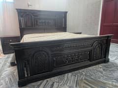 Urgent Sale Wooden Bed Set with Side Tables and Dressing