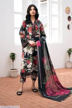 3 Pcs karandi printed suit