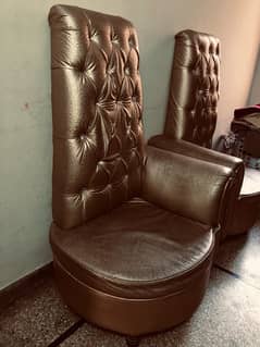 High back golden color chair