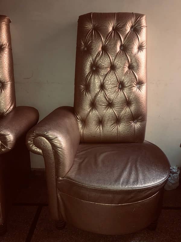 High back golden color chair 1