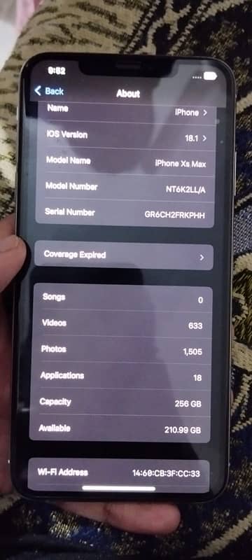 iphone xs max, non pta, jv, 256gb 10/10 6