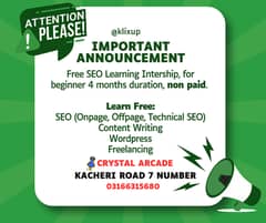 Free SEO Learning Intership