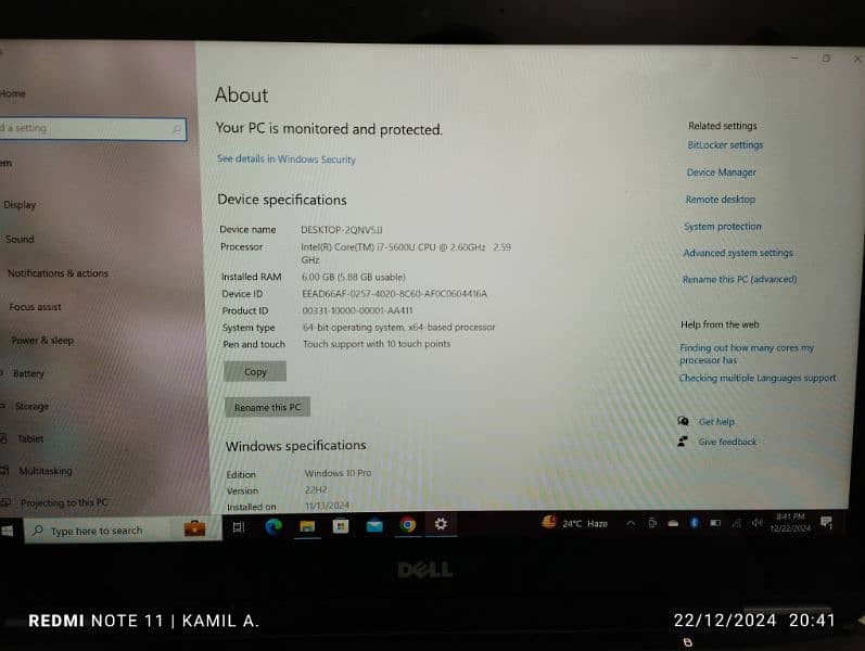 Dell latitude e7450 | Core i7 5th gen | Touchscreen 3