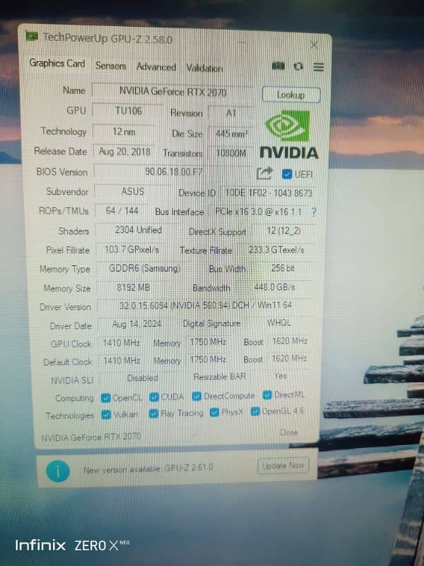 RTX 2070 TURBO 8G GDDR6 2