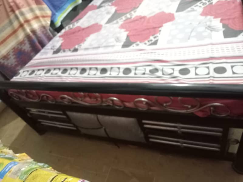 Double Iron Bed Condition like 10/9 with new Molty Foam Mattress 2