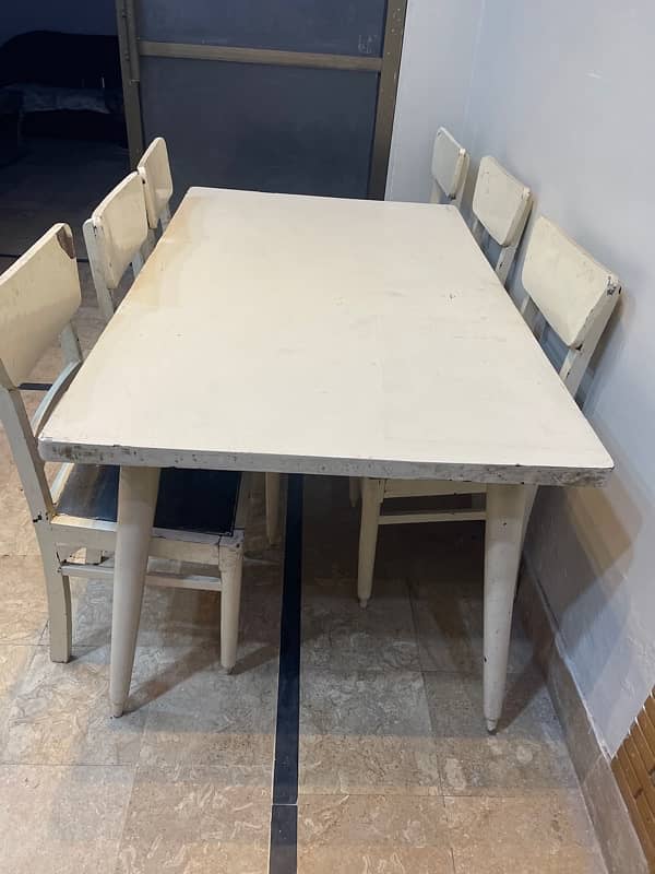 dining table wood  with 6 chair 3