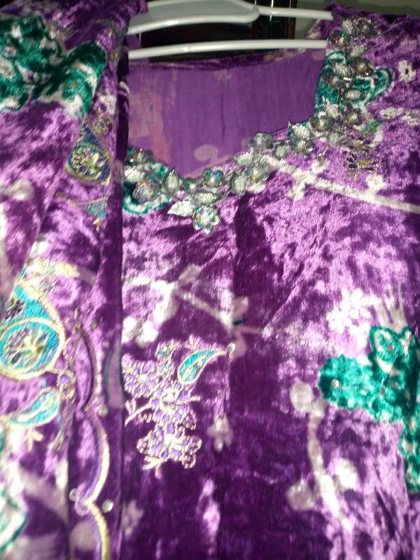 velvet embroided dress & banarsi dress . 4