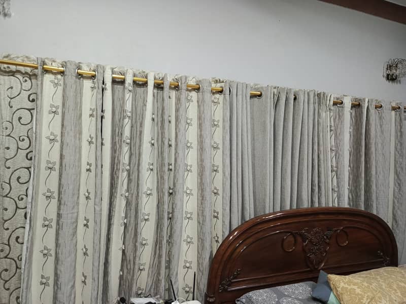 Sheesham bedset with dressing and curtains and fanoos lights 4