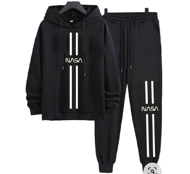 Men's Black Polyester Track Suit - 2 pcs Set 0