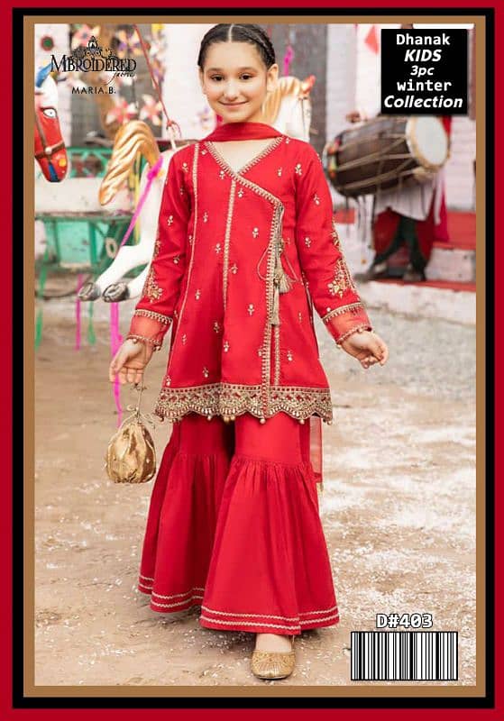 Girls Embroidered Winter Collection-Unstitched 0