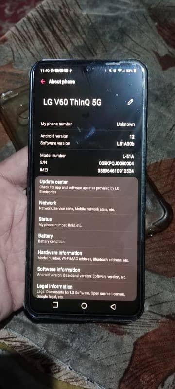 lg v60 8/128 10/9 good conditions not open 6