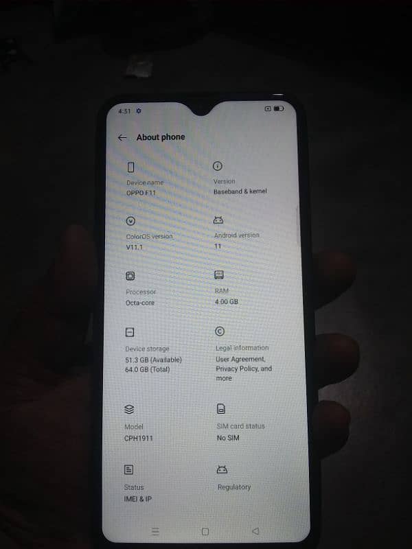 oppo f11 pta aproved 4/64 1