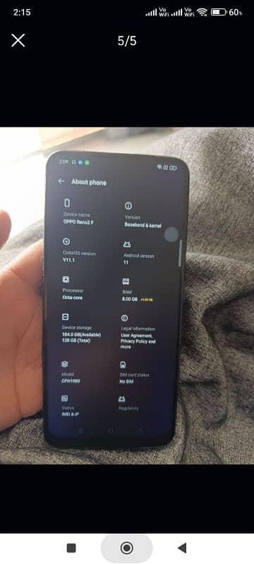 oppo reno 2F pta aproved 8/128 4