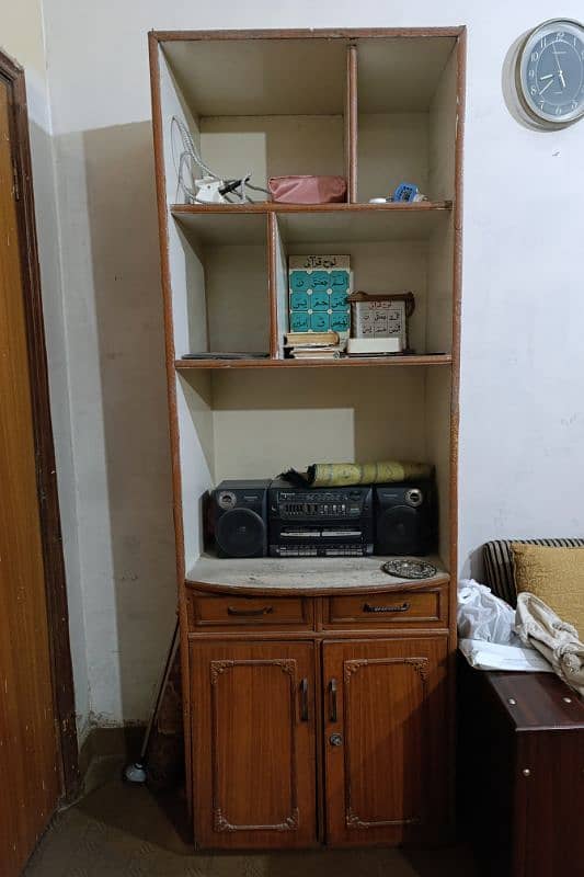 Wooden Rack with Drawers & Cabinets 0