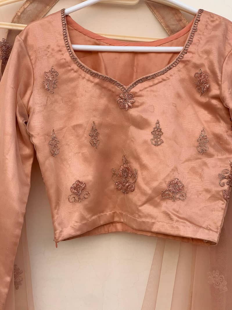 Pastel Peach Lehnga Choli (Extra Small) 8