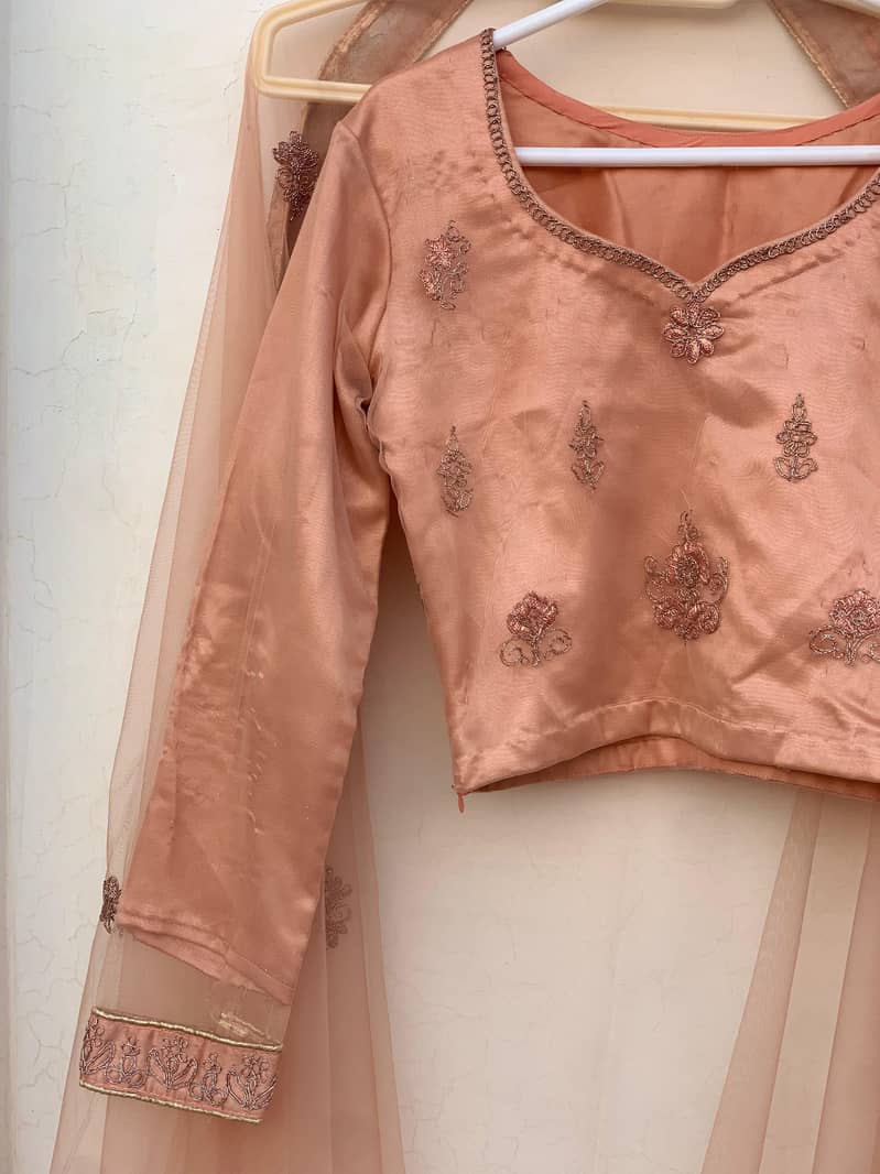 Pastel Peach Lehnga Choli (Extra Small) 9