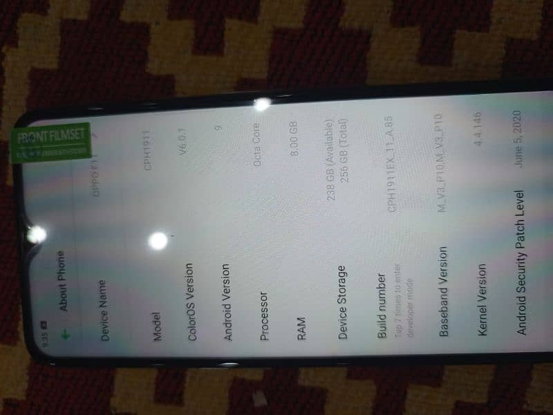 Oppo f11  8 256gb 5