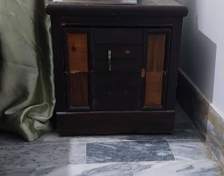 Two single bed One side table and One cupboard for sell 2