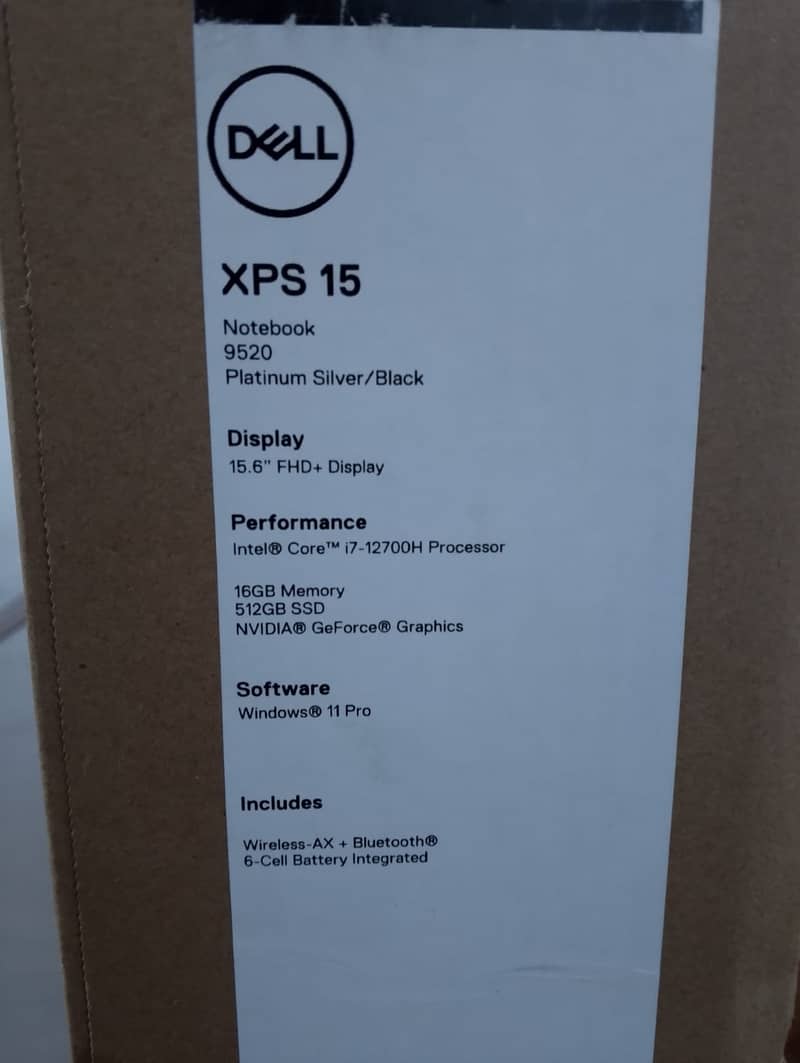 Dell XPS 15 9520 Notebook core i7 12th gen NVIDIA GeForce RTX3050 1