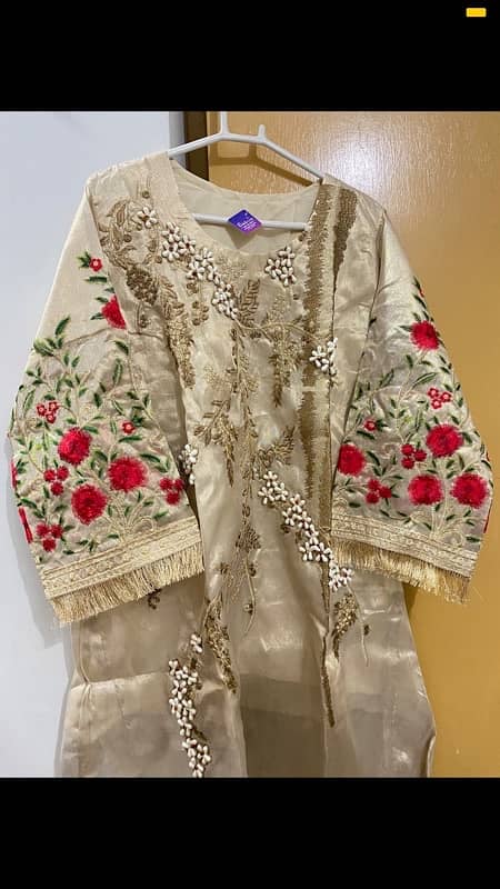 stitched embroidery frock 0