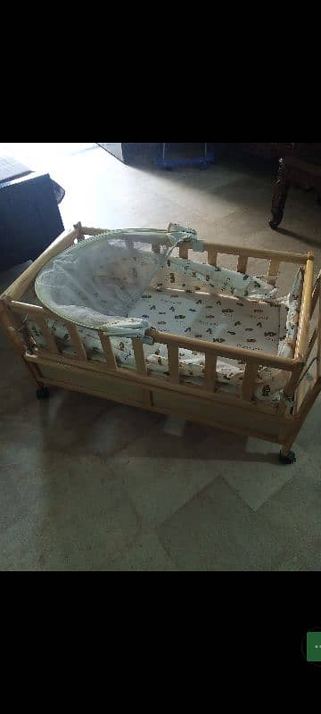 wooden baby cot 1